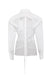 Awakecrm White Backless Lace Up Shoulder Pads Long Sleeve Blouse