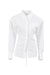 Awakecrm White Backless Lace Up Shoulder Pads Long Sleeve Blouse