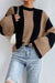 Awakecrm Colorblock Striped Long Sleeve Knitted Sweater