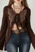 Awakecrm Butterfly Embroidered Tie Cardigan
