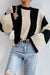 Awakecrm Colorblock Striped Long Sleeve Knitted Sweater