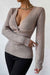 Awakecrm V Neck Twisted-Front Knitted Sweater
