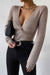 Awakecrm V Neck Twisted-Front Knitted Sweater