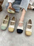 Joskka Leisure Fashion Contrast Color Split-Joint Flat Heel Loafer Shoes