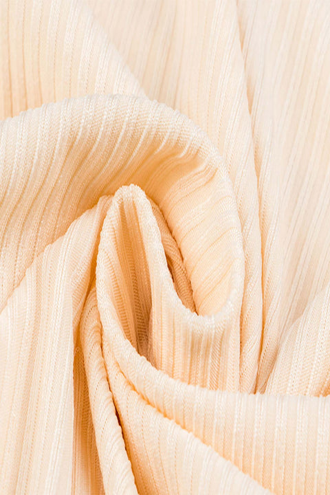 Awakecrm Beige Square Neck Ruffled Tops