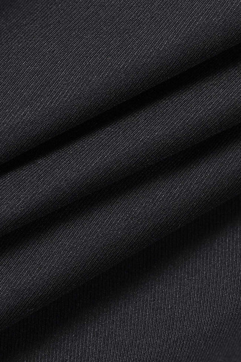 Awakecrm Black Shoulder Pad Suit Tops