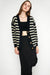 Awakecrm Black Striped Knitted Cardigan