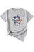 Awakecrm Bull Star Flag Print T-shirt