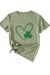 Awakecrm Clover Peach Heart Graphic T-shirt