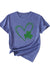 Awakecrm Clover Peach Heart Graphic T-shirt