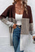 Awakecrm Color Contrast Long Open Front Cardigan
