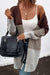 Awakecrm Color Contrast Long Open Front Cardigan