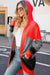 Awakecrm Contrast Patchwork Open Front Hooded Cardigan
