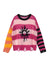 Awakecrm Contrast Striped Patchwork Distressed Sweater