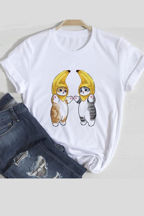 Awakecrm Lovely Cats Graphic T-shirts