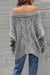 Awakecrm Drop Shoulder Hollow Out Cable Knit Sweater