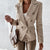 Back to College  Autumn Long Sleeve Women Cardigan Jacket Elegant Printed Button Slim Office Lady Blazer Fashion Turn-down Collar Suit Coats