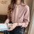 Christmas Gift Office Lady Bow Blouses Chiffon Shirt Women Spring Loose Long Sleeve Pink Women Tops and Blouses with Tie Blusas Mujer 13047