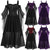 Halloween Awakecrm Gothic Medieval Dress Mesh Eyelet Sling Drop Shoulder Witch Dress Butterfly Sleeve Lace Up Halloween Witch Sling Dress