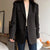 Syiwidii Women Blazers Jacket Fall Winter  Vintage Elegant Office Lady Long Sleeve Coats Button Up Notched Outwear Black