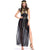 Halloween Awakecrm Adult Sexy Halloween Cosplay Greek Goddess Egyptian Queen Cleopatra Costume Women PU Leather Masquerade Party Dress