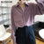 Christmas Gift BGTEEVER Vintage Purple Shirts Blouses Women Autumn Turn-down Collar Single-breasted Long Sleeve Shirts Female Tops Blusas