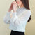 Christmas Gift New  Fashion Women Chiffon Blouses Long Sleeve Casual Women Tops Embroidery Elegant Stand Collar Women Clothing 5401 50