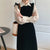 Joskka 2023 New Women Spring Autumn Dresses Fashionable Elegant High Waist Vintage  Korean Style Velvet Sleeveless Long Dress