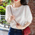 Christmas Gift Summer New  Korean Fashion Women's Lantern Sleeve Loose Shirts Embroidery Cotton Lace O-neck Casual Blouses Plus Size 13440