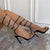 Awakecrm Summer Women's Sandals With Rhinestone Woven Roman Straps Square Toe High Heels Plus Size Fashion Roman Stiletto Sandals