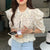Christmas Gift Summer New  Korean Floral Blouses Tops Lapel Short Sleeve Embroidered Shirt Blusas Button Up Shirt Harajuku Tops Mujer 14792