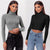 Awakecrm Christmas Gift InstaHot pullovers knitted sweater women casual turtleneck sweaters jumpers solid gray black female sweater knitwear crop top