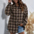 Back to College Women's Oversized Plaid Jackets Casual Plaid Cardigan Lapel Blouse Long Sleeve Single-breasted Shirt Tops Loose Outerwear