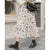 Back To School Outfits Sweet Black Floral Print Skirts Women New Style Vintage High Waist Loose Patchwork Long Skirt Female