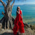 Awakecrm Christmas Gift Bohemian Summer Women Holiday Beach Maxi Dress Sexy Off Shoulder Chiffon Ruffles Red Irregula Big Swing Long Dress
