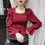 Christmas Gift Women Blouses Pleated Front Solid Flare Sleeve Square Collar Elegant Shirts Korean Style Fashion Fit Pullover Female Tops Simple