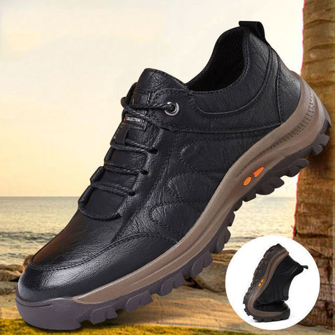 awakecrm Winter Shoes for Men Leather Warm Thick Sole Shoes Safety Wear-Resistant Outdoor Sports Mens Casual Shoes Zapatillas Hombre