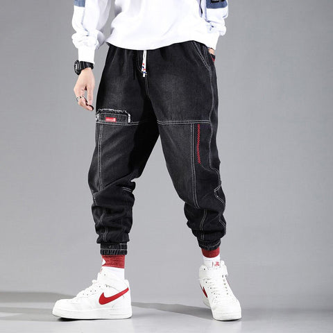 New Streetwear Hip Hop Cargo Pants Men's jeans Cargo Pants Elastic Haren Pants Joggers Pants in Autumn Spring Men Clothes