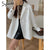 Syiwidii White Blazers for Women Loose Suit Jacket Long Sleeve Oversized Coats  Fall Loose Green Blazer Jacket OL Black Tops