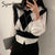 Back to College Syiwidii Sweater Vest Women Jumper V Neck Sleeveless Knitted Crop Top Autumn Winter  Outfit Korean Fashion New Pullover Tops