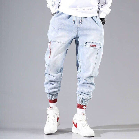 New Streetwear Hip Hop Cargo Pants Men's jeans Cargo Pants Elastic Haren Pants Joggers Pants in Autumn Spring Men Clothes