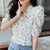 Christmas Gift Summer New  Korean Floral Blouses Tops Lapel Short Sleeve Embroidered Shirt Blusas Button Up Shirt Harajuku Tops Mujer 14792