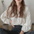 Christmas Gift Shirts Women Simple Retro Casual Trendy Solid Loose Single Breasted Loose Ulzzang Korean Style Tender Elegant Lady Blouses New