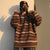 Awakecrm  Pullovers Women Men Autumn Retro Striped Oversize Sweater Hip Pop Ulzzang Bf Unisex Knit Sweater Japanese Jumper Couples Tops