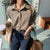 Syiwidii Vintage Plaid Button Up Blouses Women Turn-down Collar Long Sleeve Loose Clothing  Spring Korean Fashion New Shirts