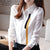 Christmas Gift Office Lady Chiffon Long Sleeve Shirts Women Blouses Professional OL White Tops  Elegant Autumn Fashion Stripe Shirt 10613