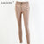 Fantoye Women Casual Bodycon Bandage Suede Pants  Classic Basic Khaki Trousers Ladies Pencil Pants Elastic Women‘s Pants