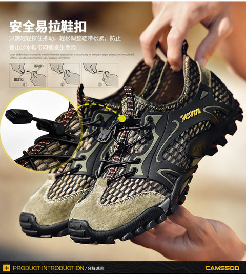 awakecrm Rock Climbing Shoes Men High Quality Fitness Air Mesh Men's Shoe Outdoor Sports Sneakers Running Hiking Wading Leather Shoes