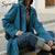 Suit Blazers Women  Fall Winter New Office Lady Jacket Long Sleeve Notched Blue Black Coats Single Breasted Outwear