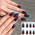 Joskka 24pcs Leopard Theme Full Cover False Nail Tips  New Style Black Brown Transparent Stiletto French Pearl Fake Nails With Glue